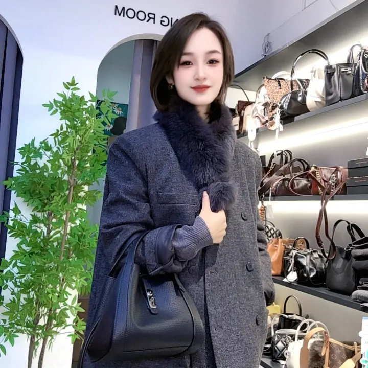 饭饭家 气质羽绒西装外套