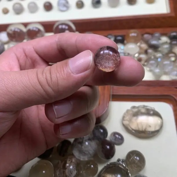 天然水晶单珠，红幽灵，天然景，15