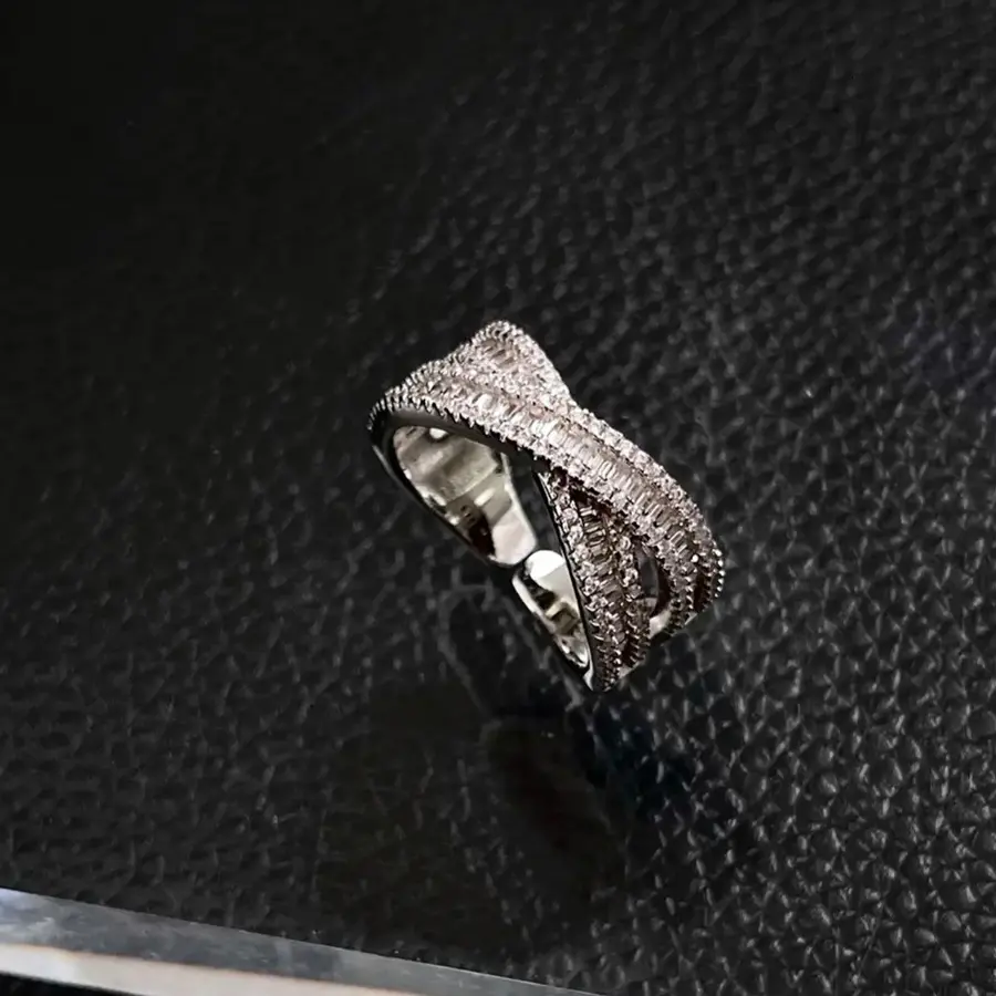 铜合金戒指 时尚气质交叉开口戒指