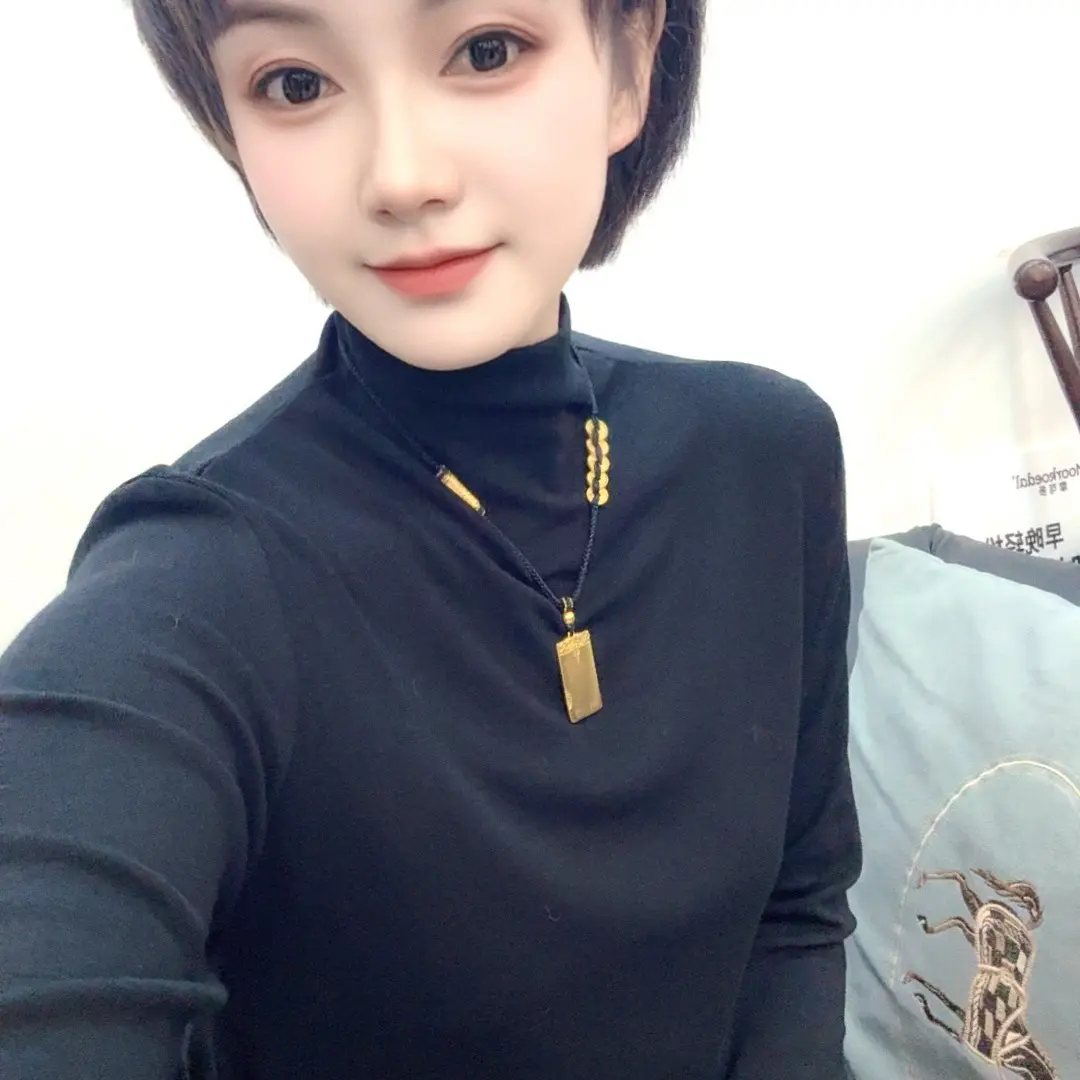 半高领休闲风抗起球吸汗长袖T恤打底衫保暖