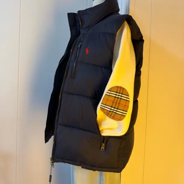 娜么美&服饰 立领棉马甲刺绣标防风保暖冬季潮流常规款 男女同款