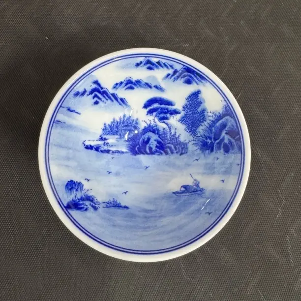 青花手绘釉下彩陶瓷人物主人杯品茗茶具