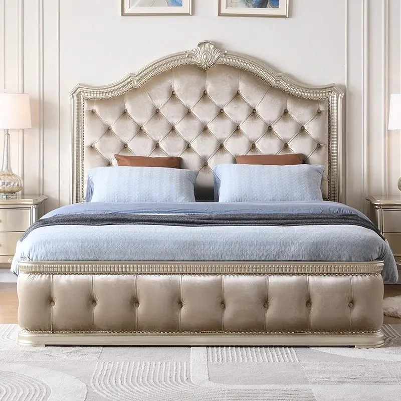 美式轻奢法式简约欧式奢华复古家用大床欧式奢华公主床储物雕花