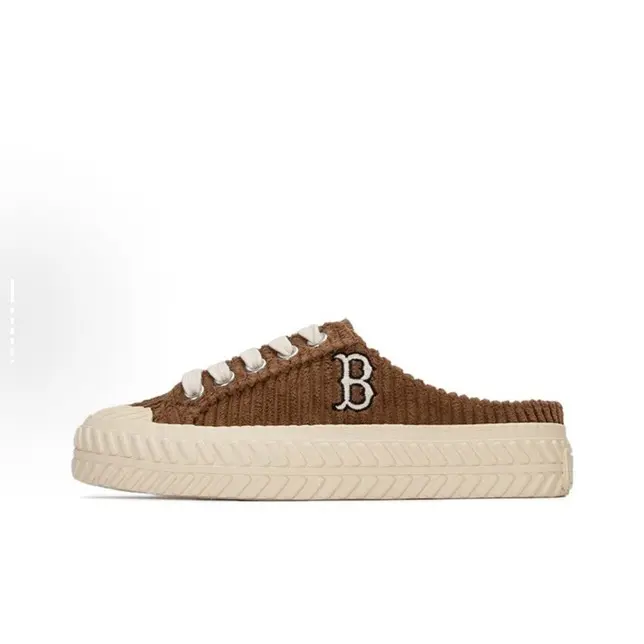 MLB Playball Mule 潮流 半拖 低帮板鞋 棕色 原盒 3AMUUD116