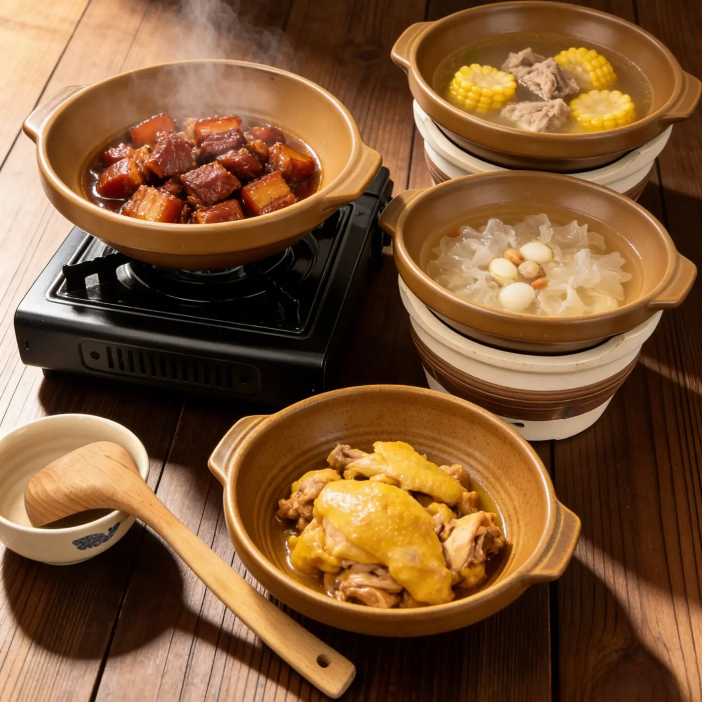 可干烧双耳土钵酒精炉小火锅加热底座土菜馆餐具商用