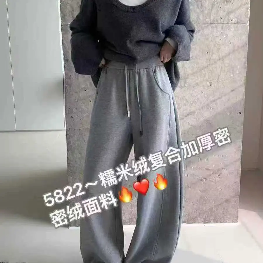 5822显瘦松紧腰休闲阔腿弯刀裤