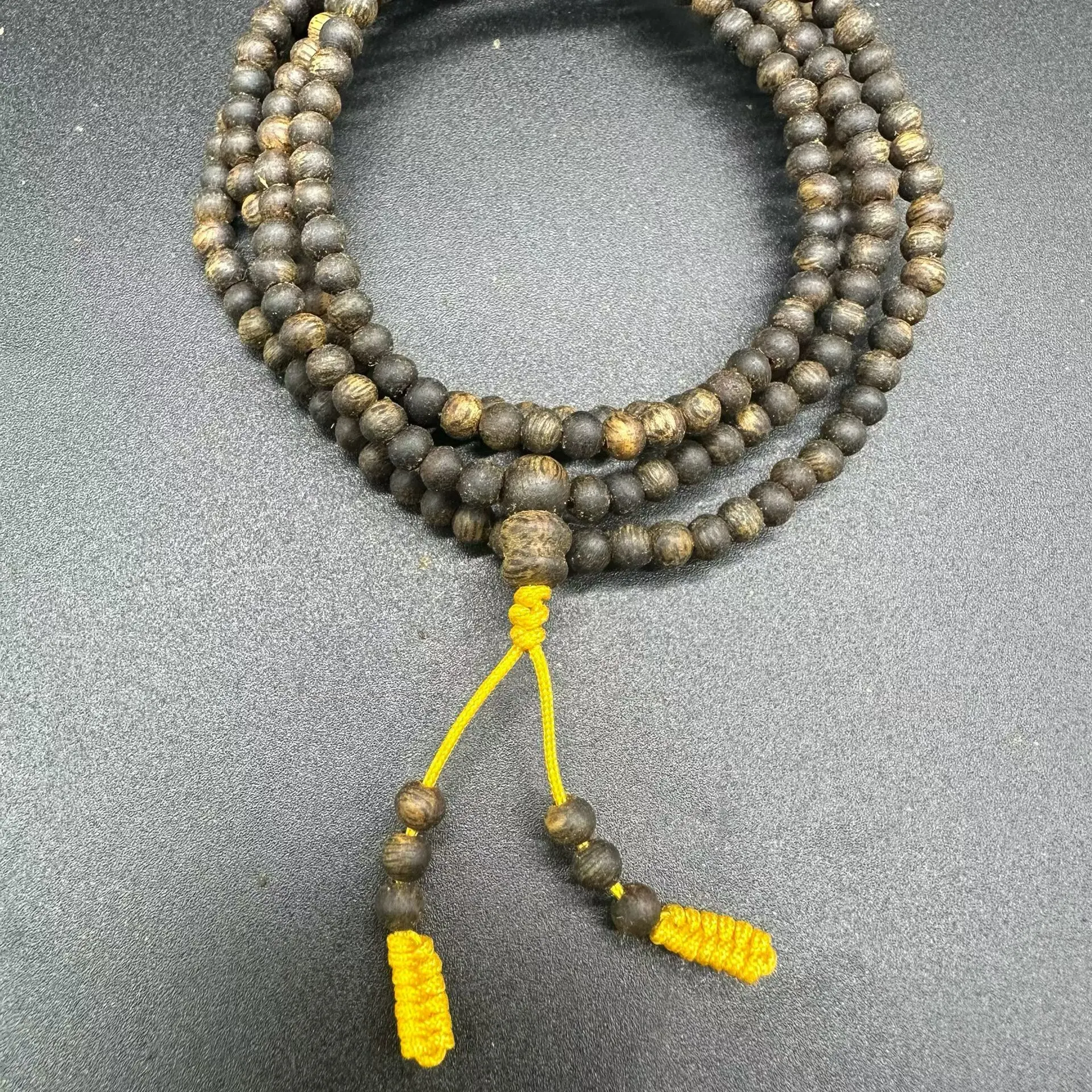 沉香沉水级3mm多圈手串文玩珠串毕业收藏版女款百搭长链串珠精美