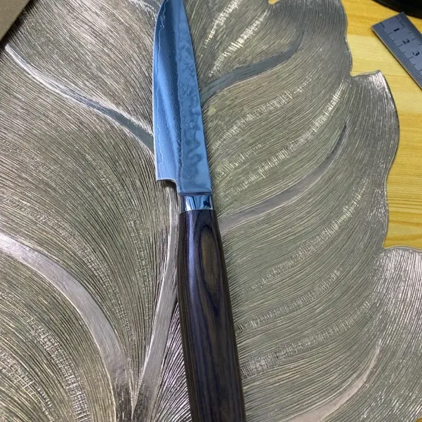 大马士革水果刀家用锋利厨房料理刀锻打不锈钢瓜果刀厨师专用