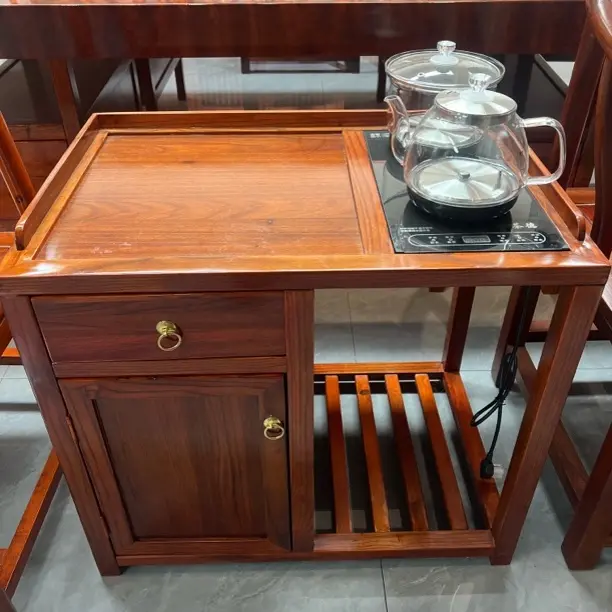 茶水柜实木家用客厅餐边柜烧水茶桌茶台一体