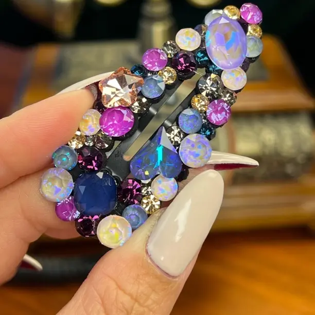 轻奢椭圆形皮质发夹韩版优雅边夹刘海夹发卡头饰饰品简约少女