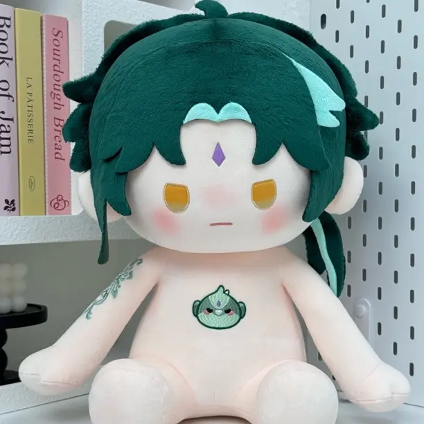 现货现发原创（魈）原神同人周边40cm坐姿棉花娃娃裸娃