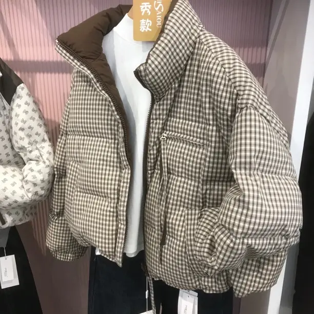 短款加厚格纹女款