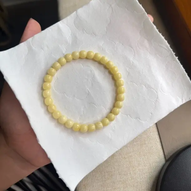 【金白系列】天然俄料蜜蜡老型高桩单圈手串饰品