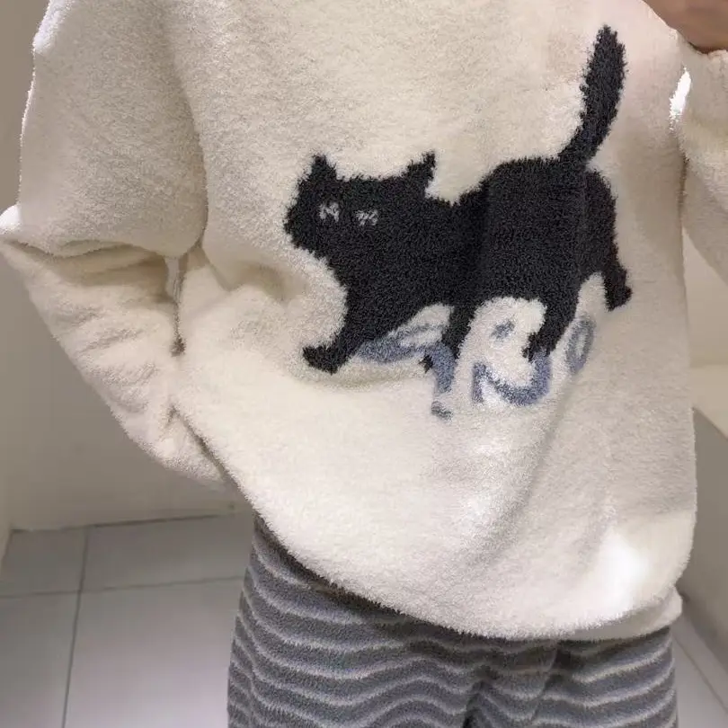 秋冬睡衣女款加厚长袖保暖家居服可外穿套装