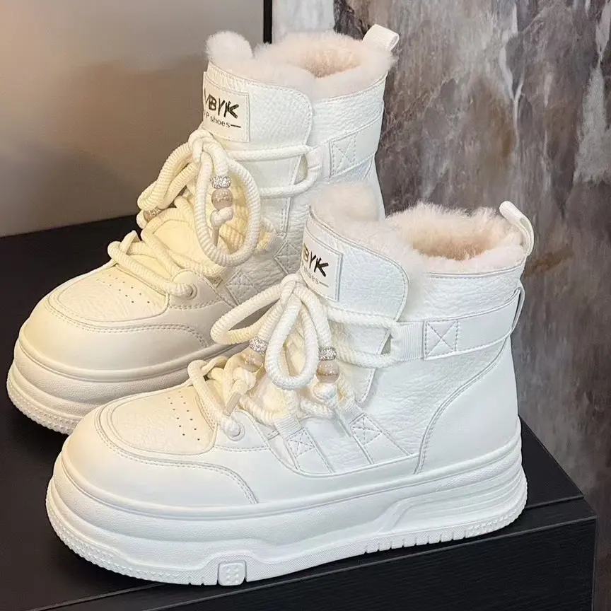 女款冬季加绒加厚厚底防滑保暖高帮雪地靴新款百搭时尚