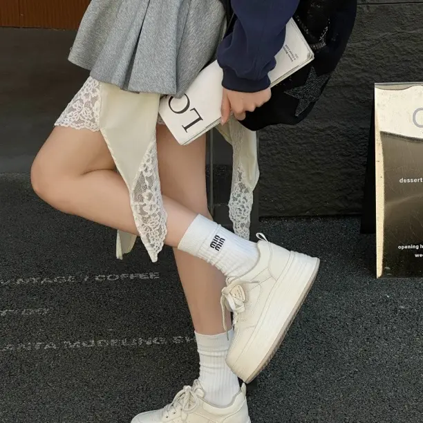 D大佳严选松糕厚底春季复古小白鞋爆款高颜值百搭增高板鞋5226