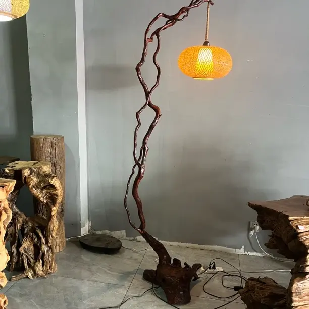 杜鹃大台面落地灯适合茶空间客厅书房民宿造景高190宽60