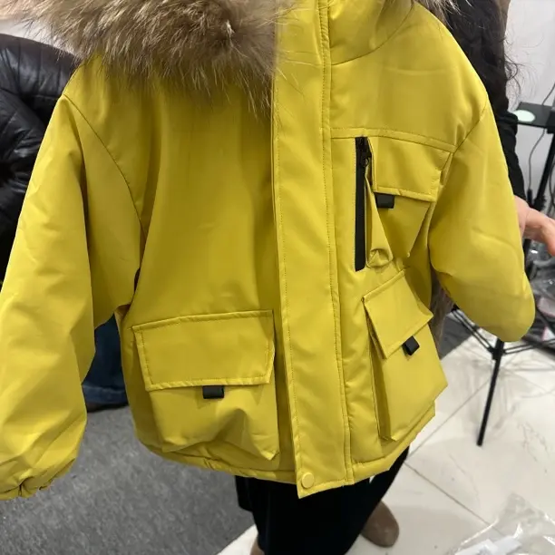 人造皮草 新款秋冬毛毛领男女同款连帽派克棉服防泼水保暖外套