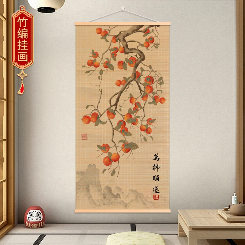 【万事顺遂花开富贵】竹编挂画玄关客厅中堂书房走廊竹丝装饰挂画