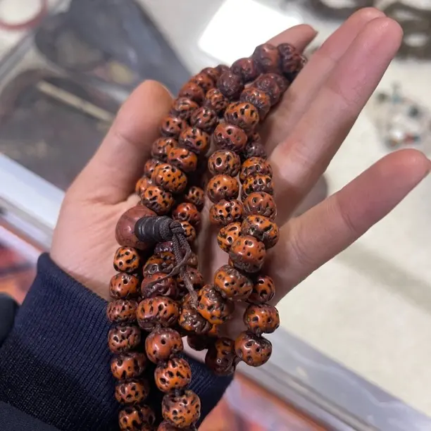 印尼小金刚菩提108念珠五瓣包浆玉化手串脖挂链