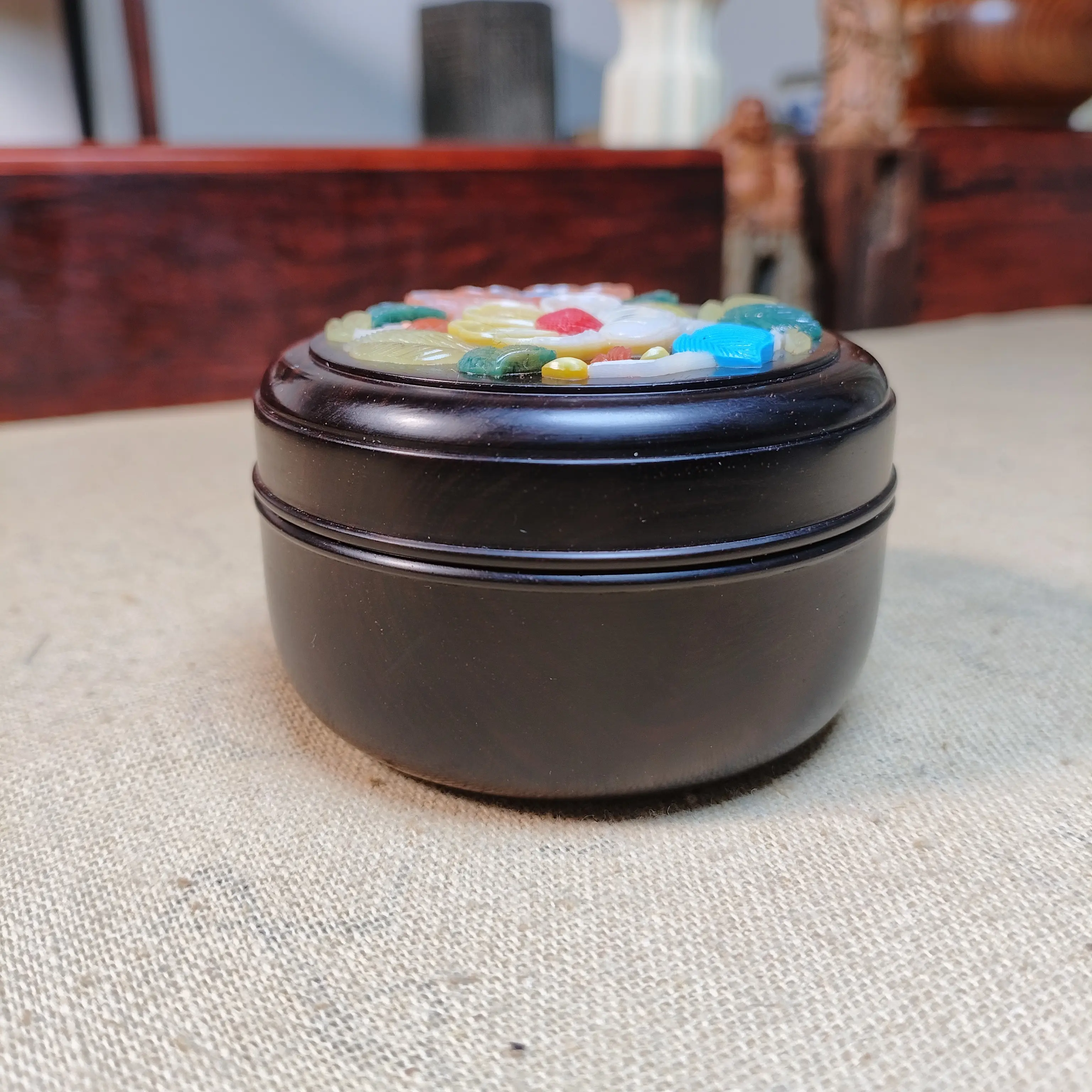 百宝嵌香盒印度小叶紫檀