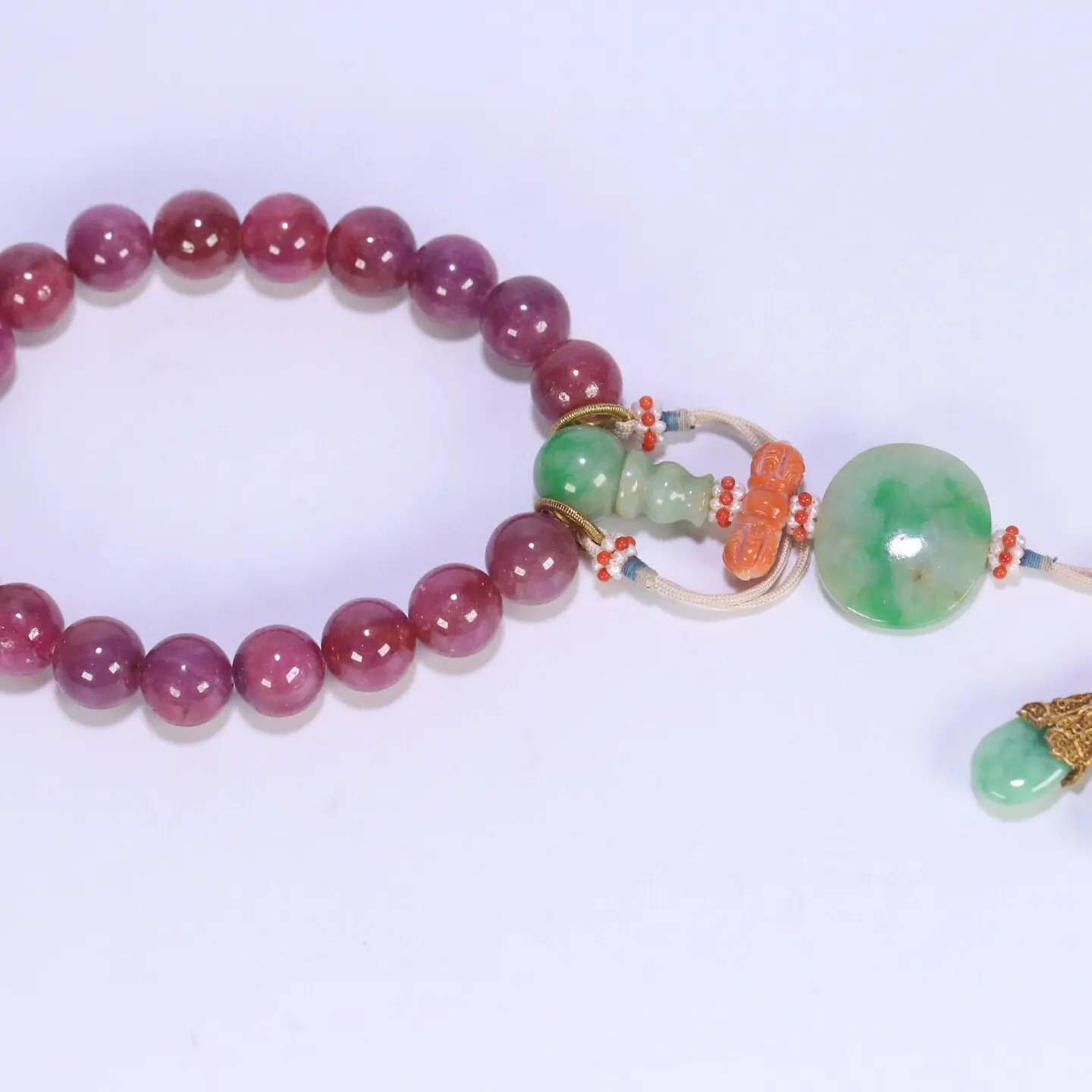 北城工美收藏/碧玺十八子籽手持