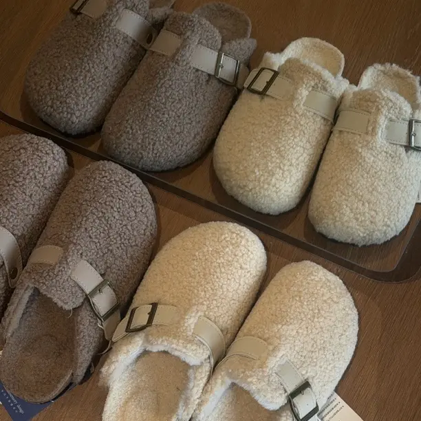 秋冬新款加绒保暖厚底外穿女式包头勃肯棉拖