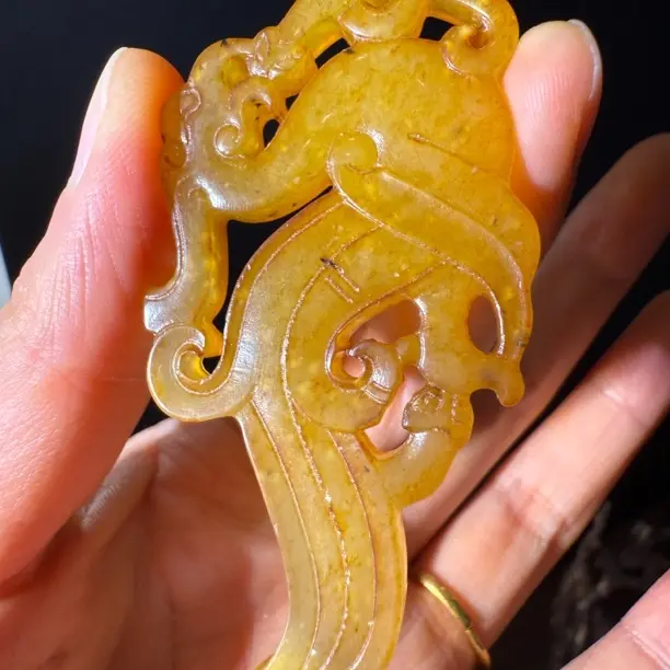 高古和田黄玉玉凤鸟