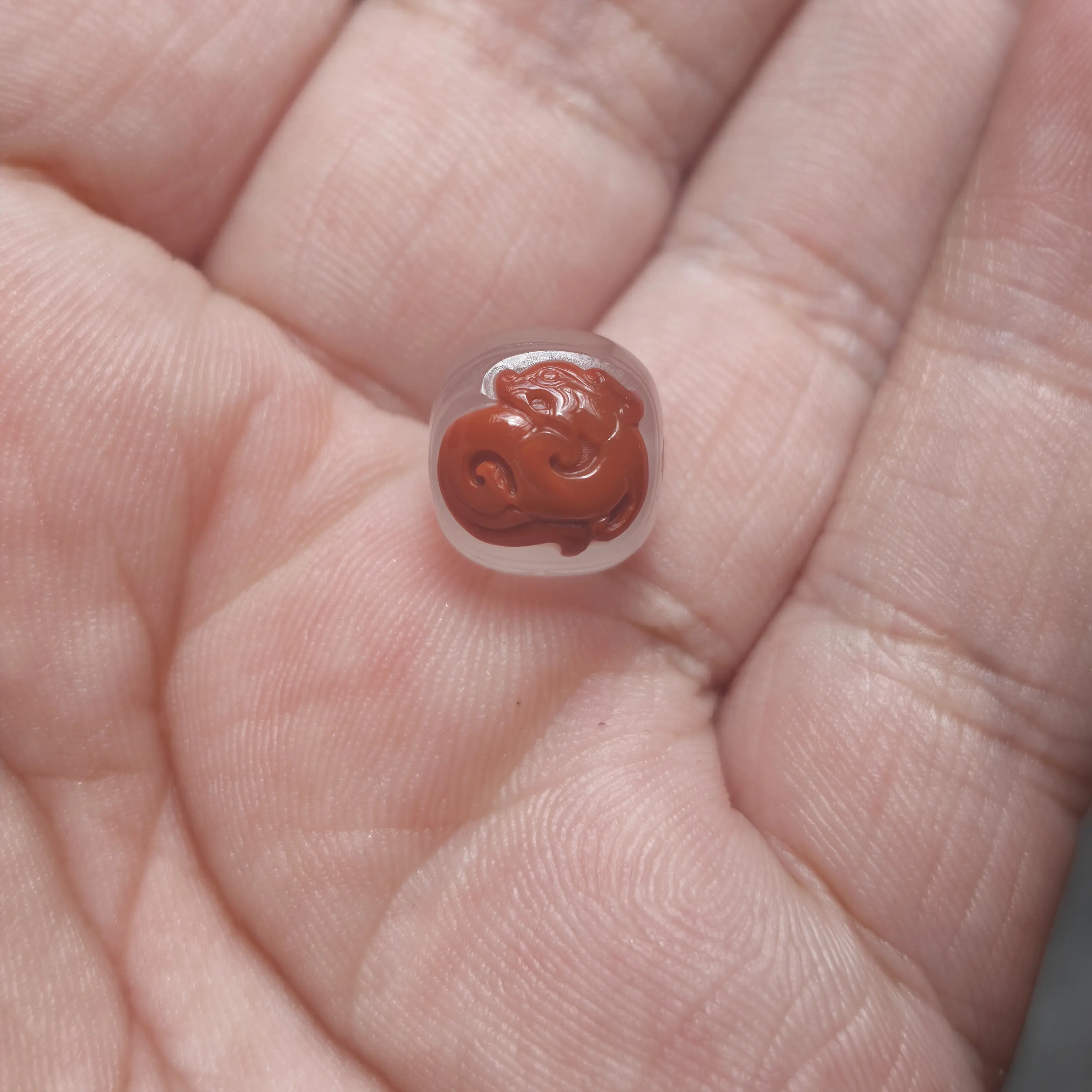 原矿玛瑙弥勒笑佛头配珠卡14mm左右多样式发货