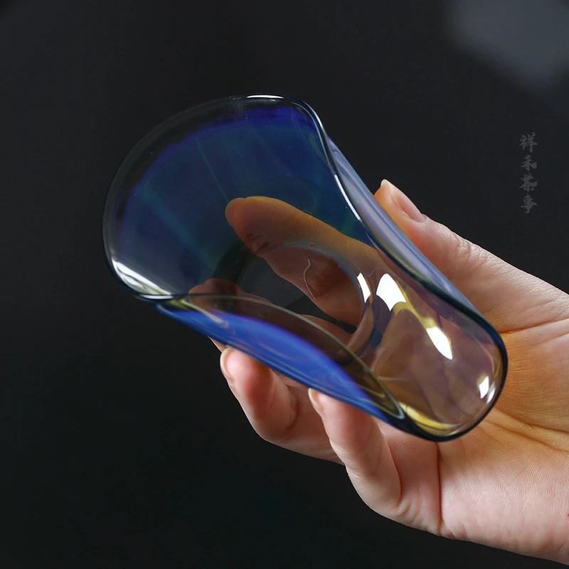 轻奢高档透明柳叶彩色玻璃茶则茶道茶周边禅意纯手工创意茶则