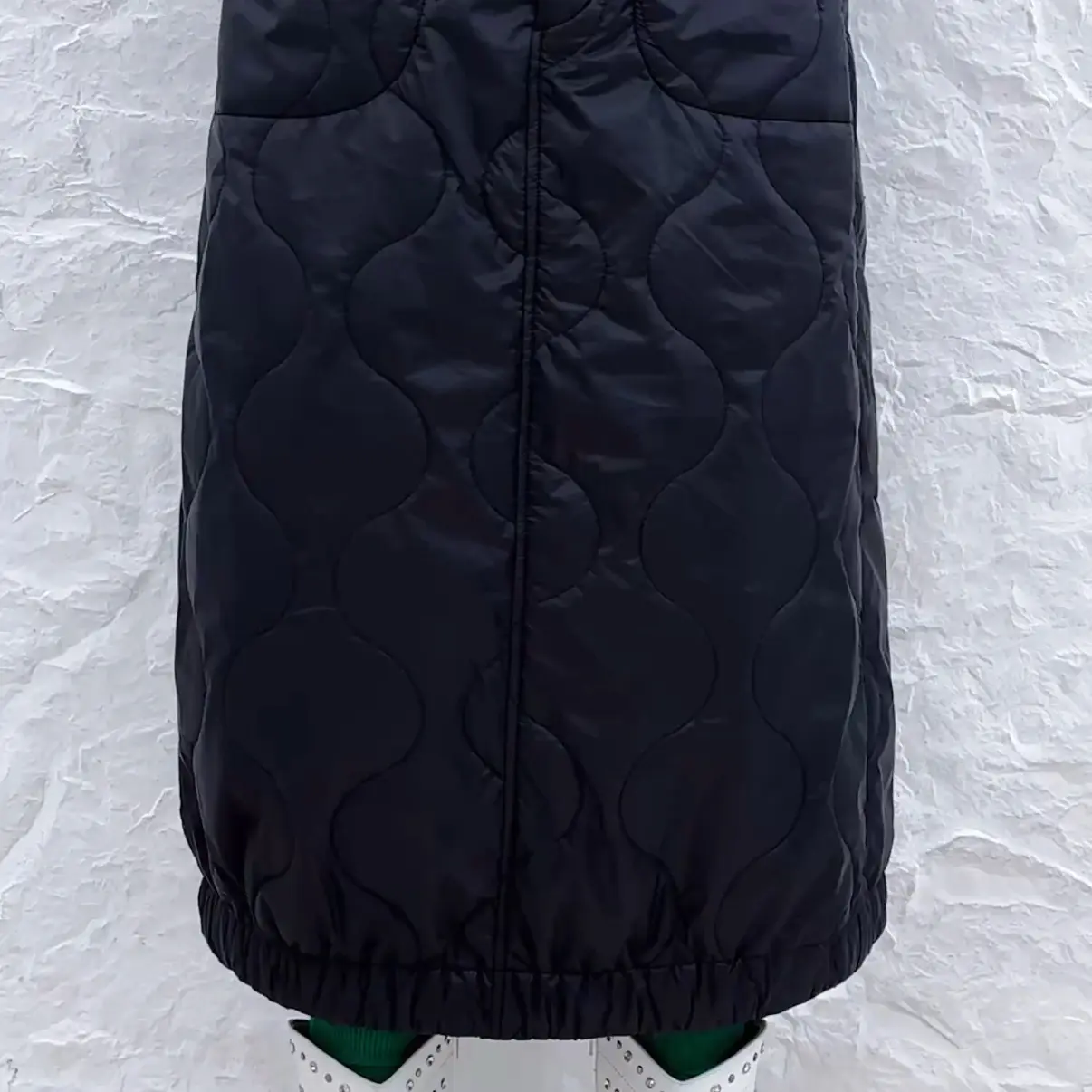 百和原创冬季复古夹棉高腰保暖百搭半身裙