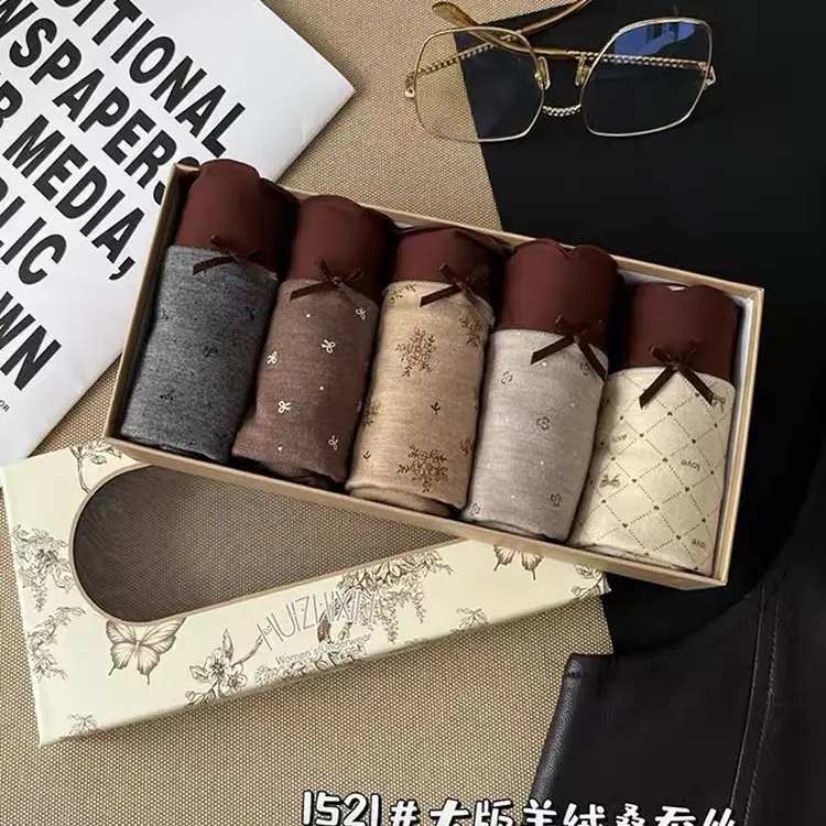 中高腰美拉德色系磨毛舒适透气大码三角内裤适合145到180斤秋冬