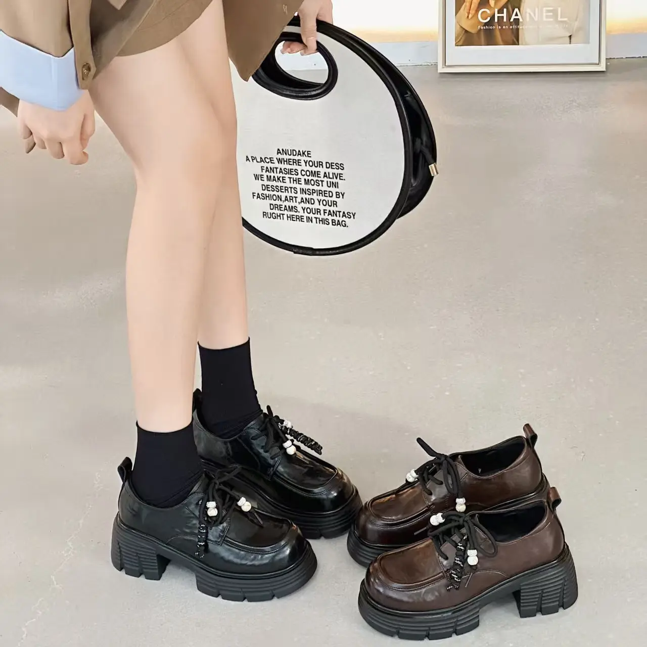 防水厚款秋冬季防滑乐福鞋702880-50（18架2）