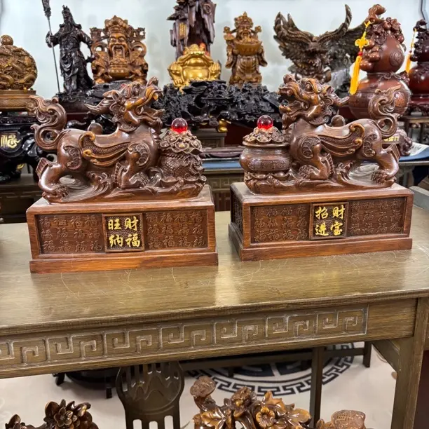 『百福貔貅』一对客厅酒柜玄关公司前台开业乔迁送礼工艺礼品摆件