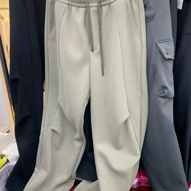 秋冬重磅破坏水洗宽松香蕉裤垂感阔腿弯刀休闲拖地长裤