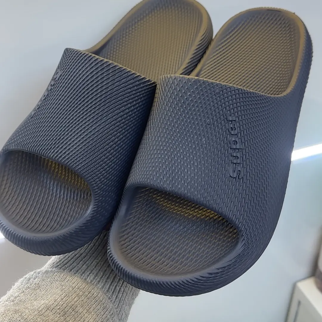 皮纹莫兰迪色系情侣拖鞋夏季室内居家防滑防臭踩屎感厚底外穿凉拖