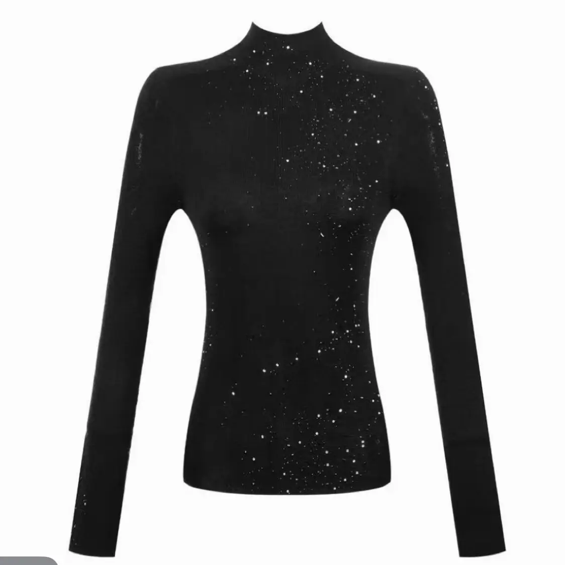 碎钻星河 秋冬新款半高领重工烫钻针织衣显瘦百搭时尚设计感上衣