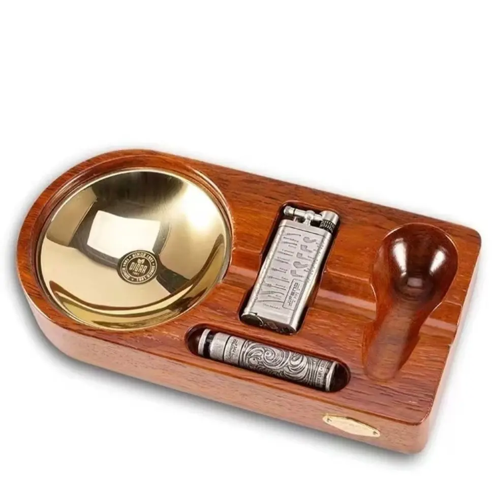 纯铜醒草盘实木套装