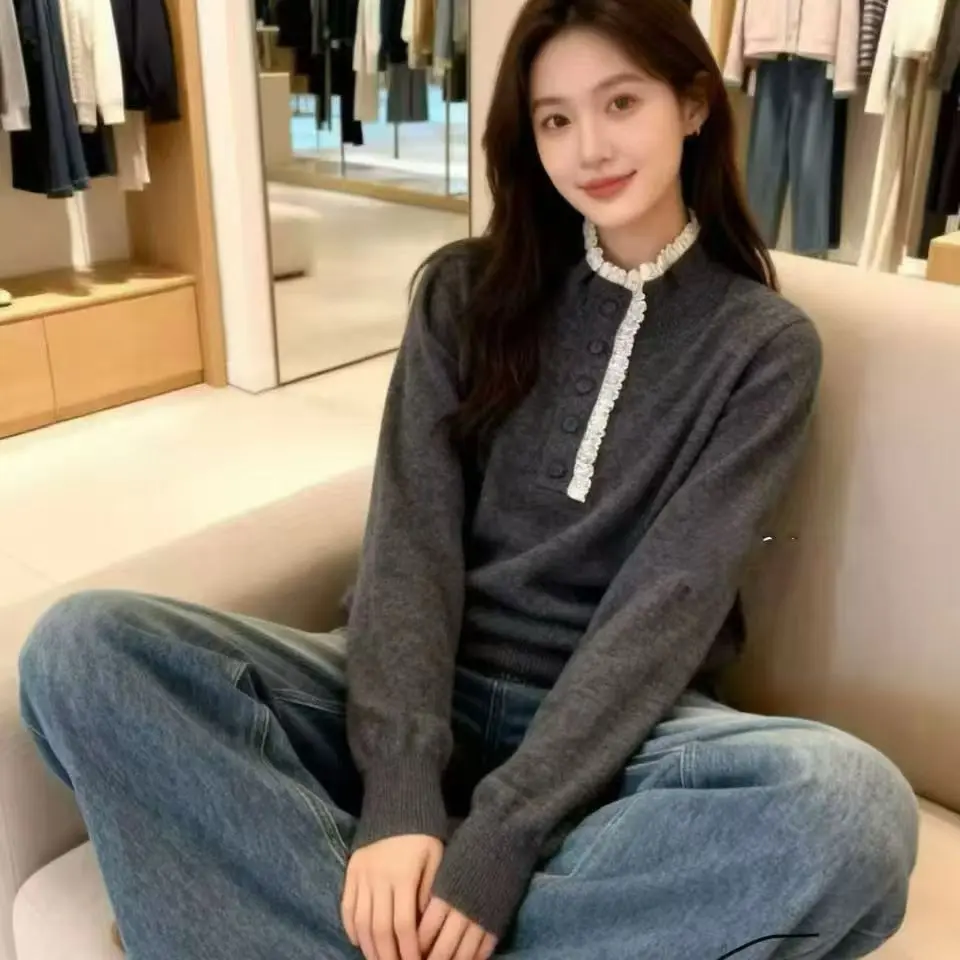 新款全秋冬女士套头针织衫长袖毛衣内搭打底衫上衣