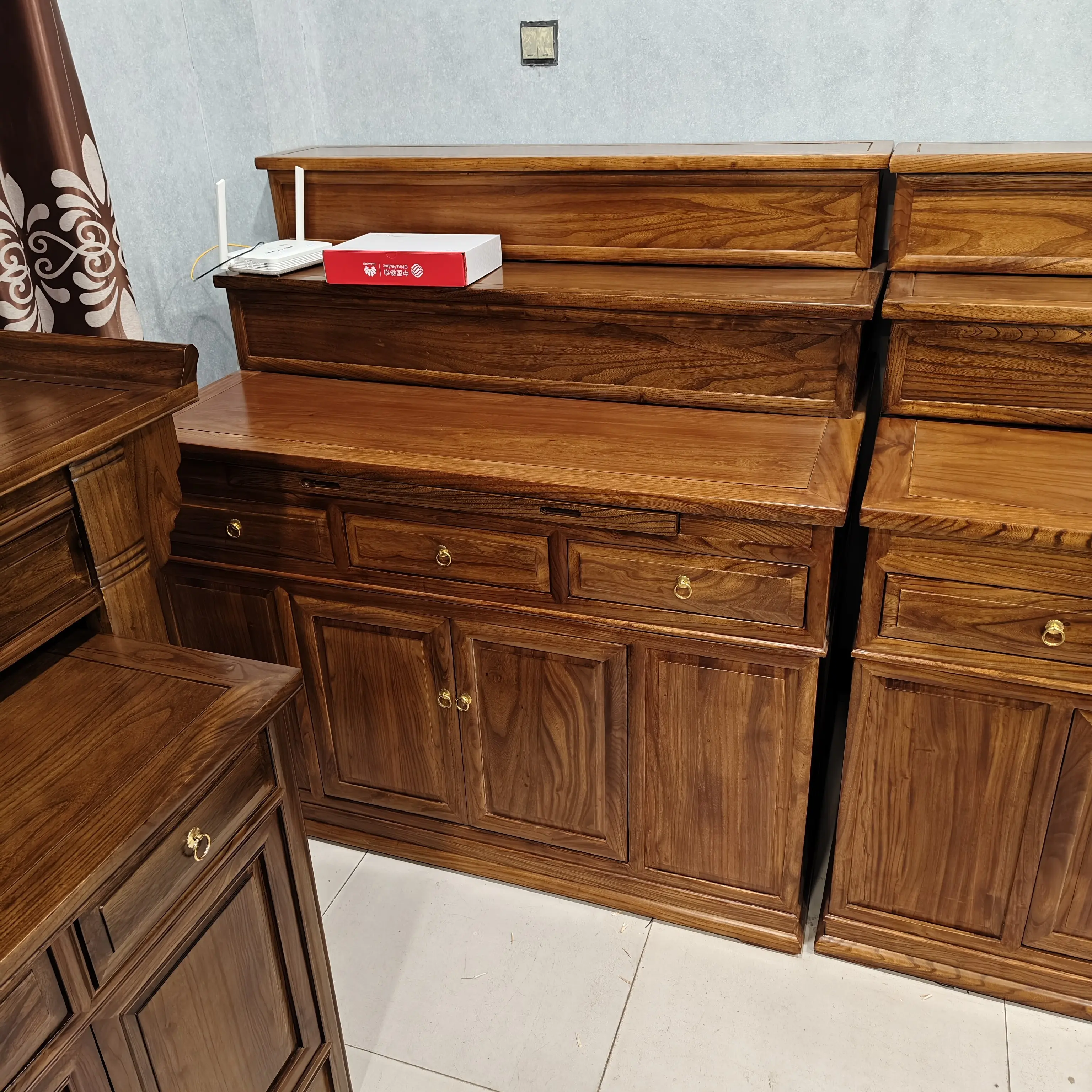 128/81/128新中式家用实木三层藏式供桌佛台神台香案供奉台