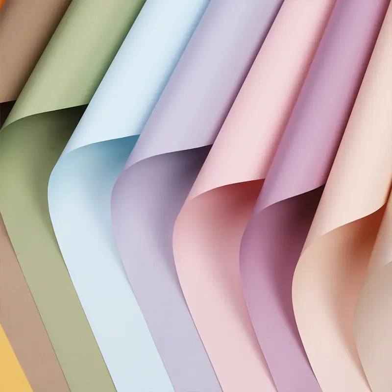 10包加厚防水纯色荷花多巴胺彩色包花纸欧雅纸花束包装花艺包装纸