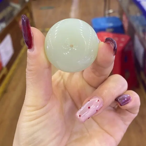 和田玉青海料高晴白平安扣高品质时尚百搭