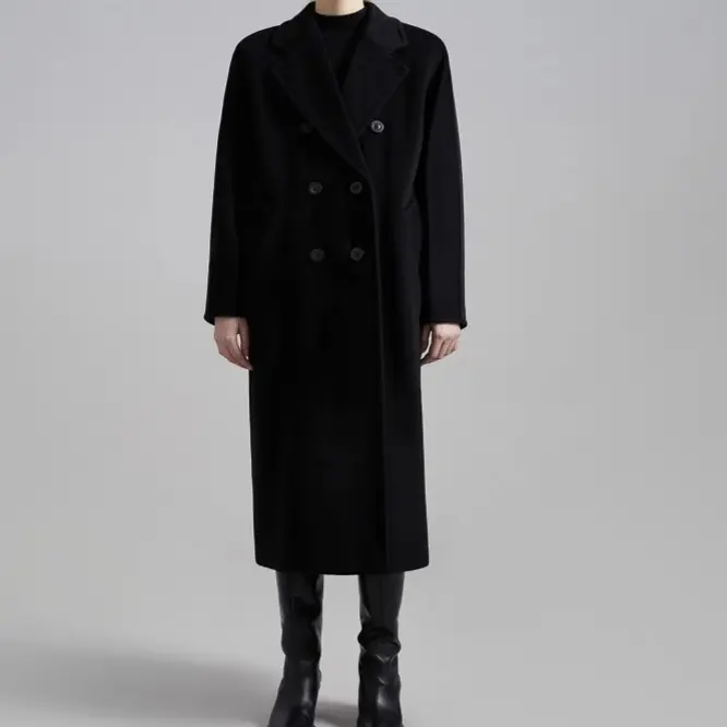 Max西藏小山羊绒14.5微米经典传世经典款双排扣长款大衣801