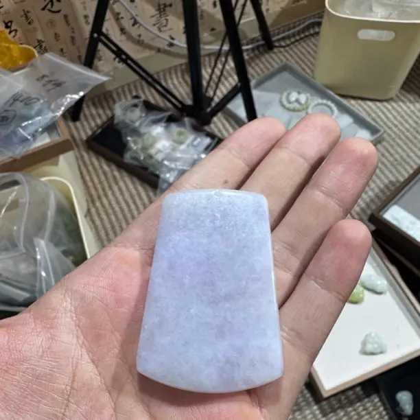 （宽）天然A货翡翠紫罗兰平安无事牌吊坠