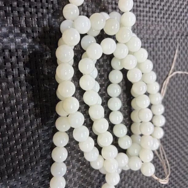 羊脂白玉妈妈链圆珠锁骨简约百搭多圈手串