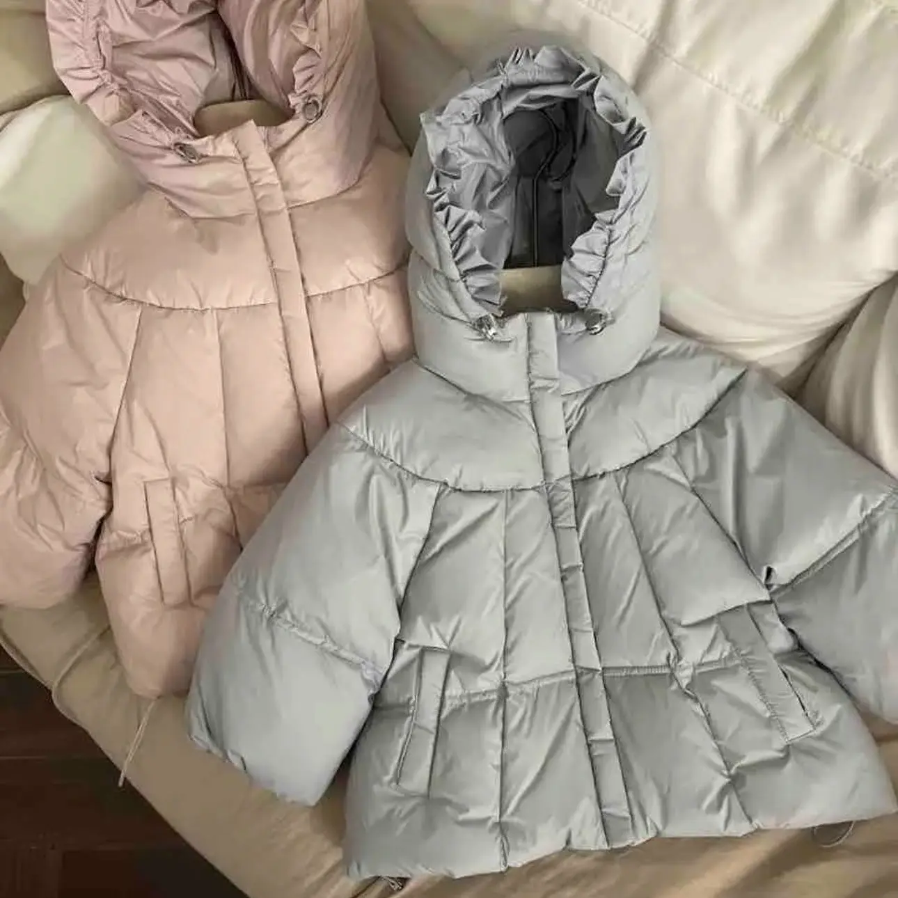 男女童韩版连帽中长款白鸭绒加厚保暖冬季洋气三防面料