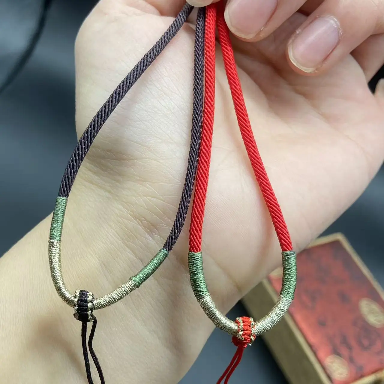 【吉祥双环】纯手工编织挂绳