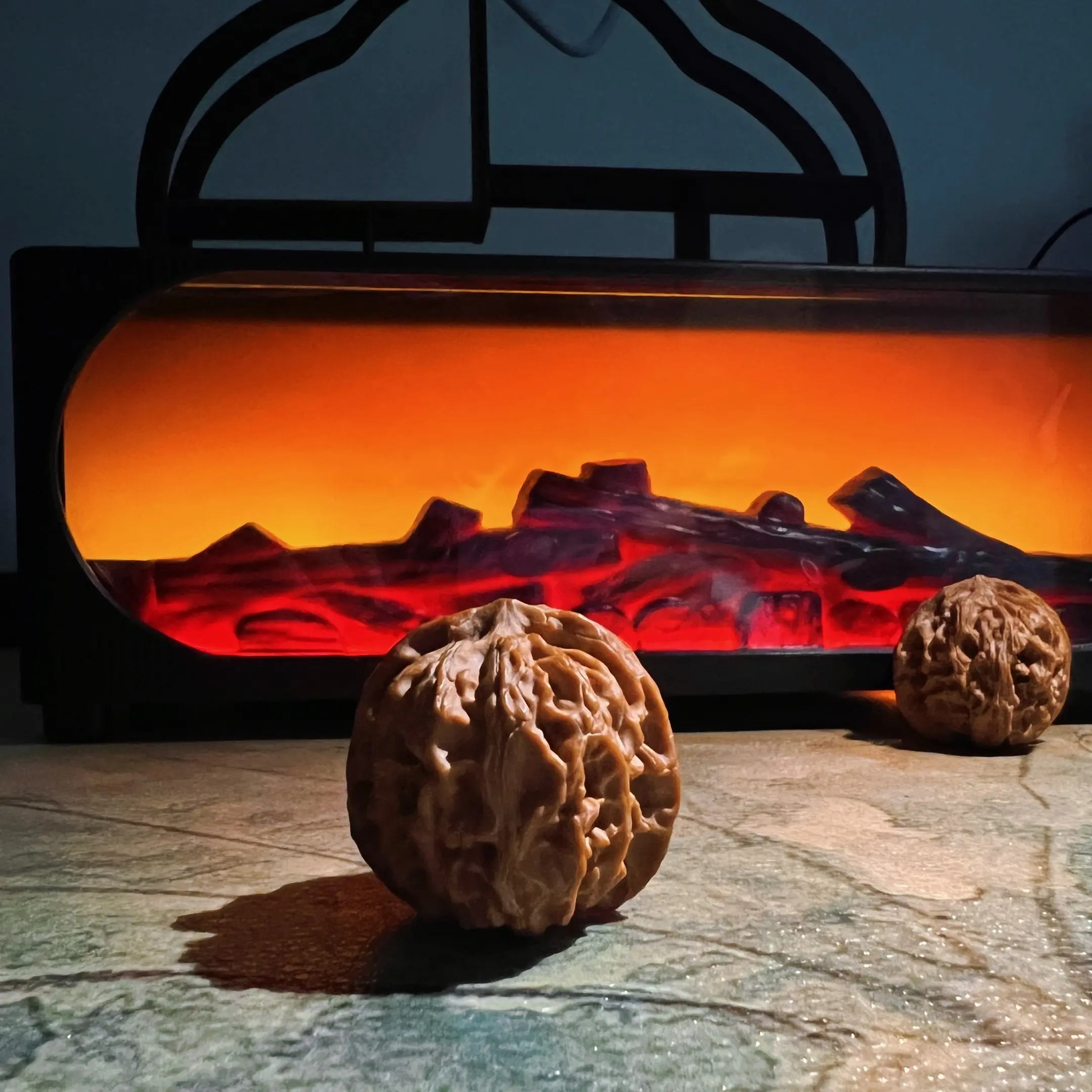 文玩核桃苹果园狮子头精对老树原皮麒麟纹盘玩手把件核桃