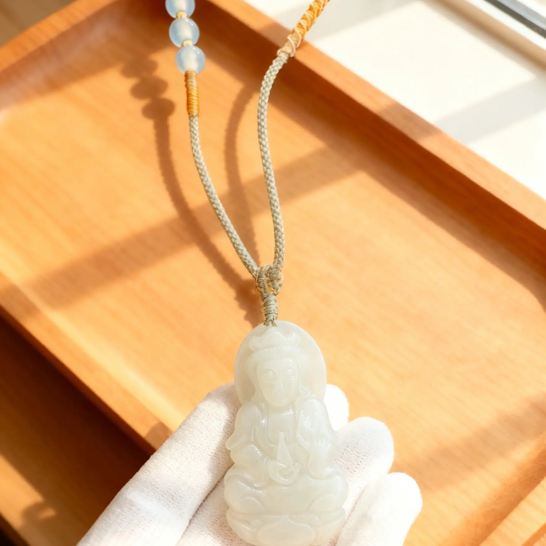 观音男女款玉坠玉佩玉石挂件带证书保平安饰品