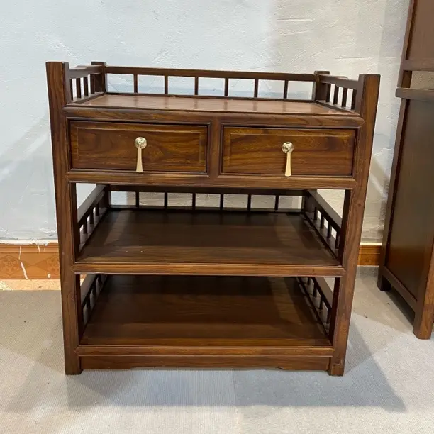 植物花卉新中式中式可煮茶餐边柜储物柜茶水柜茶几